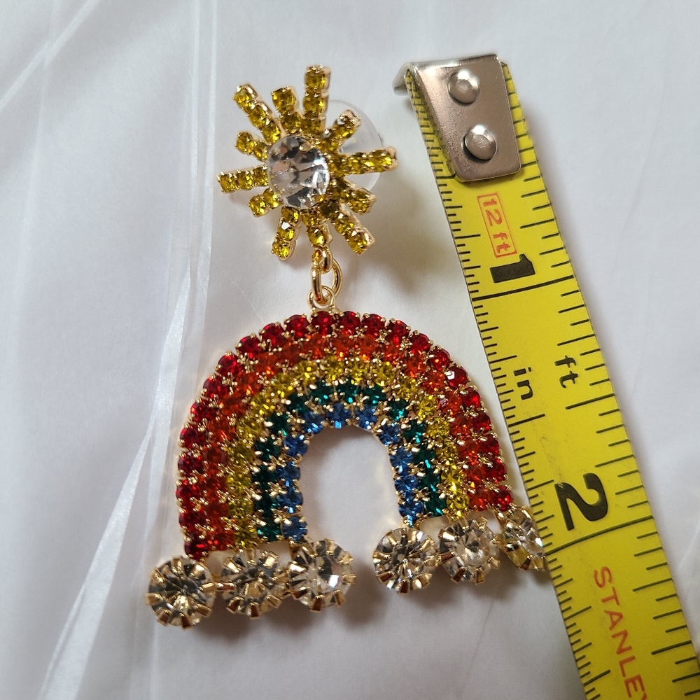 🌈Brand New- Colorful Rainbow Earrings  so cute! - Picture 7 of 11